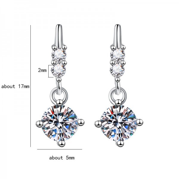 925 Sterling Silver Earrings Tassel Drop Diamond