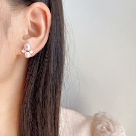 925 Sterling Silver Earrings Pearl Diamond Earring...