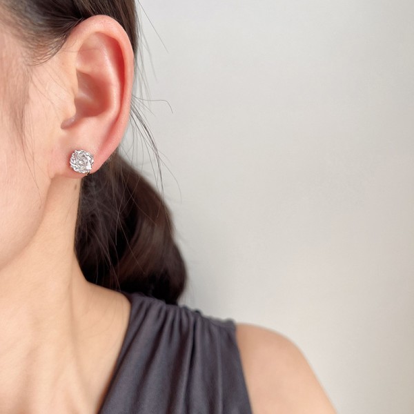 925 Sterling Silver  Earrings Solitaire Stud Simple Earrings