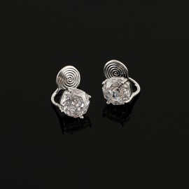 925 Sterling Silver  Earrings Solitaire Stud Simpl...