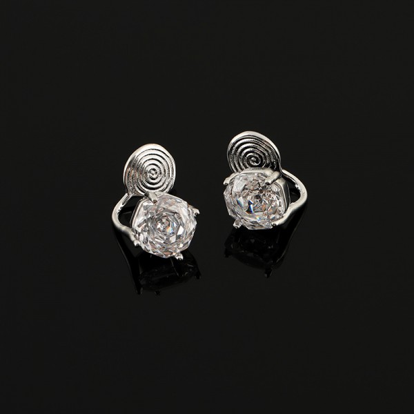 925 Sterling Silver  Earrings Solitaire Stud Simple Earrings
