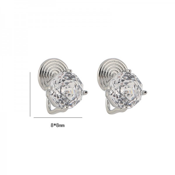 925 Sterling Silver  Earrings Solitaire Stud Simple Earrings