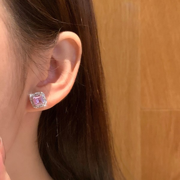 925 Sterling Silver  Earrings Natural Crystal Stone