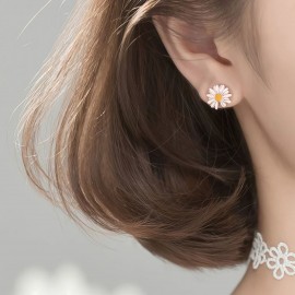 925 Sterling Silver  Earrings Chrysanthemum