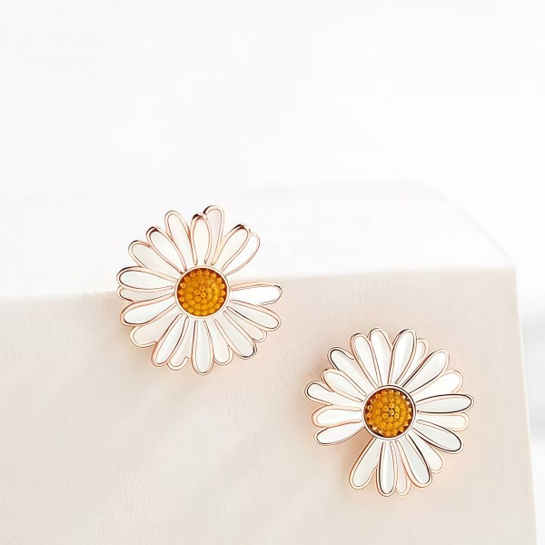 925 Sterling Silver  Earrings Chrysanthemum