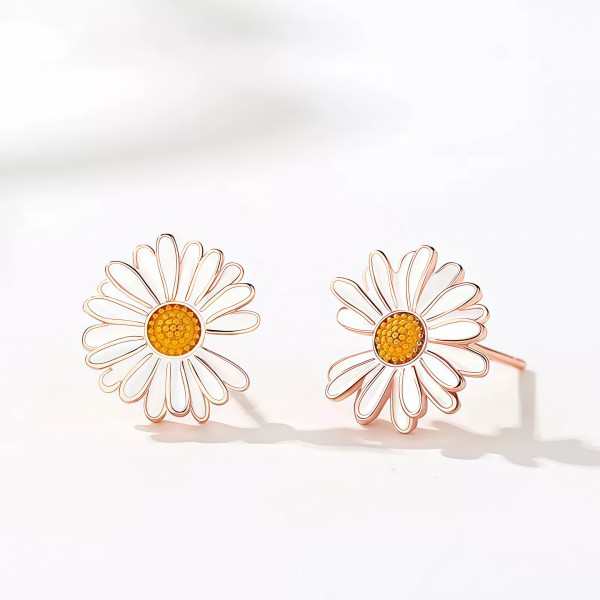 925 Sterling Silver  Earrings Chrysanthemum