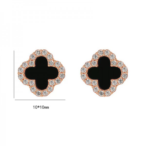 925 Sterling Silver Black Agate Earrings