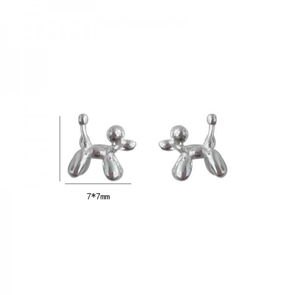 925 Sterling Silver Poodle Earrings