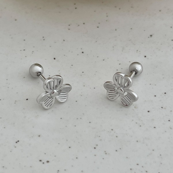 999 Sterling Silver Earrings Clover