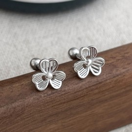 999 Sterling Silver Earrings Clover