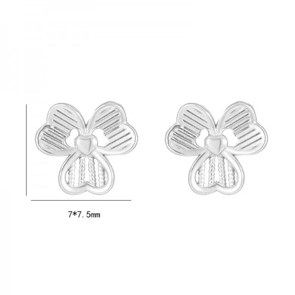 999 Sterling Silver Earrings Clover
