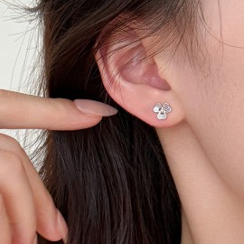 999 Sterling Silver Earrings Clover