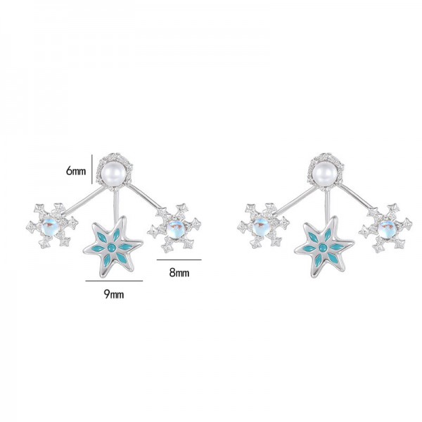 925 Sterling Silver Earrings Snowflake