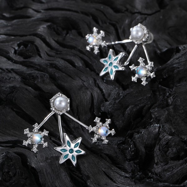 925 Sterling Silver Earrings Snowflake