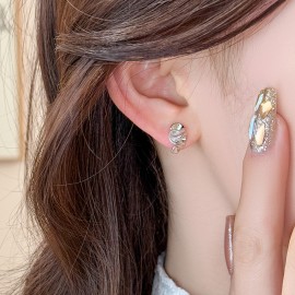 925 Sterling Silver Geometric Flower Earrings