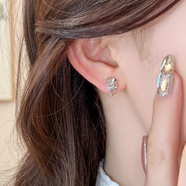 925 Sterling Silver Geometric Flower Earrings