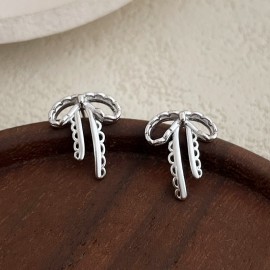 925 Sterling Silver Bow Earrings