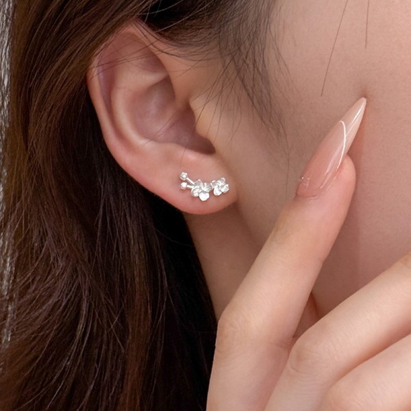 925 Sterling Silver Earrings Plum Blossom