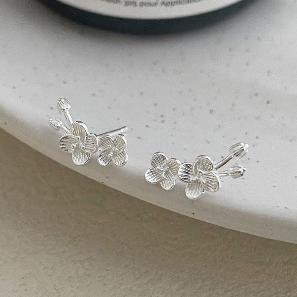 925 Sterling Silver Earrings Plum Blossom