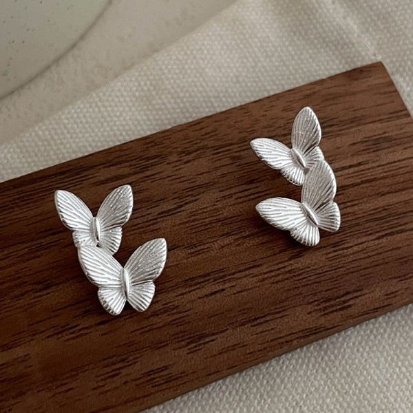 925 Sterling Silver Earring Double Butterfly