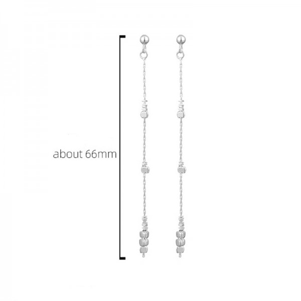 925 Sterling Silver Earring Long Line Tassel