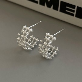 925 Sterling Silver Earring knit