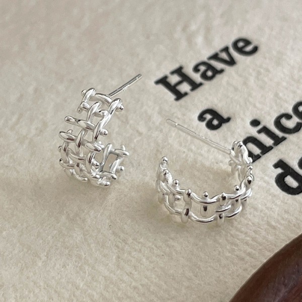 925 Sterling Silver Earring knit