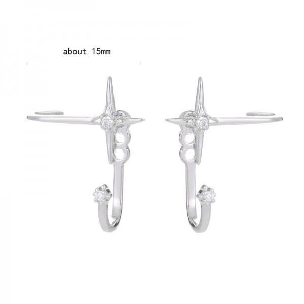 925 Sterling Silver Earring Cross Earrings
