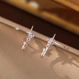 925 Sterling Silver Earring Cross Earrings