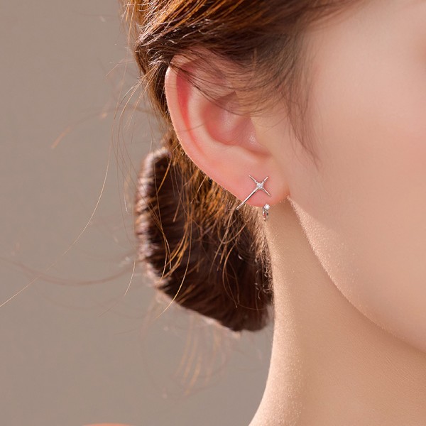 925 Sterling Silver Earring Cross Earrings