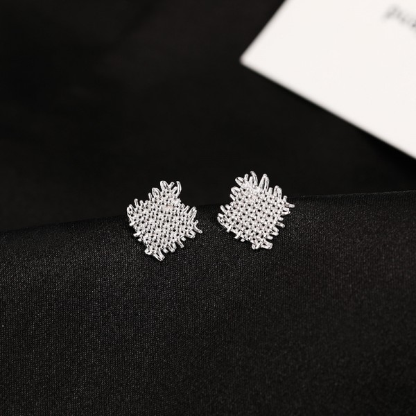 925 Sterling Silver Earring Braided Cloth Earrings