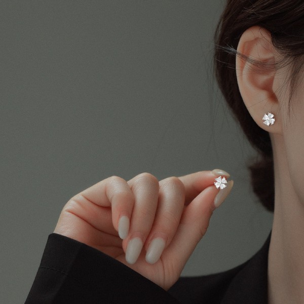 925 Sterling Silver Earring Love Zircon Earrings