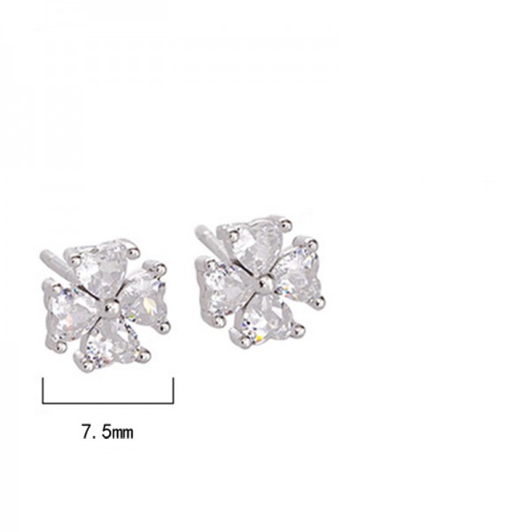 925 Sterling Silver Earring Love Zircon Earrings
