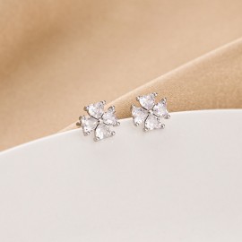 925 Sterling Silver Earring Love Zircon Earrings