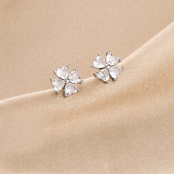 925 Sterling Silver Earring Love Zircon Earrings