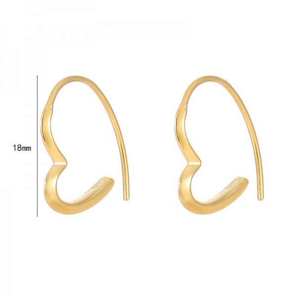 925 Sterling Silver Earring Heart-Shaped Earrings