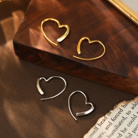 925 Sterling Silver Earring Heart-Shaped Earrings