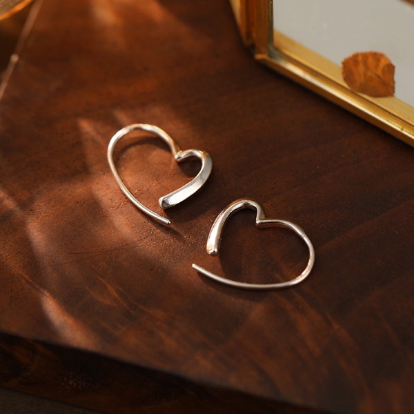 925 Sterling Silver Earring Heart-Shaped Earrings