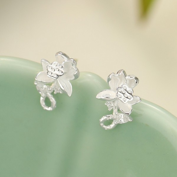 925 Sterling Silver Earring Lotus Ear Studs