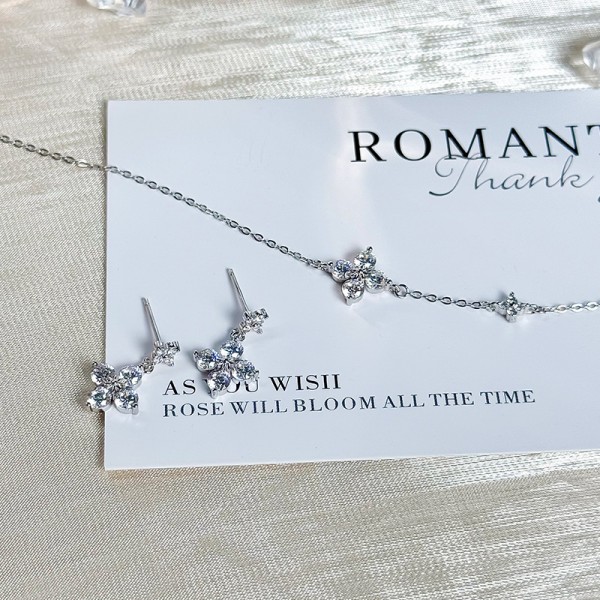 925 Sterling Silver Earring Four-Leaf Clover Earrings