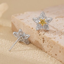 925 Sterling Silver Earring Petal Zircon Earrings
