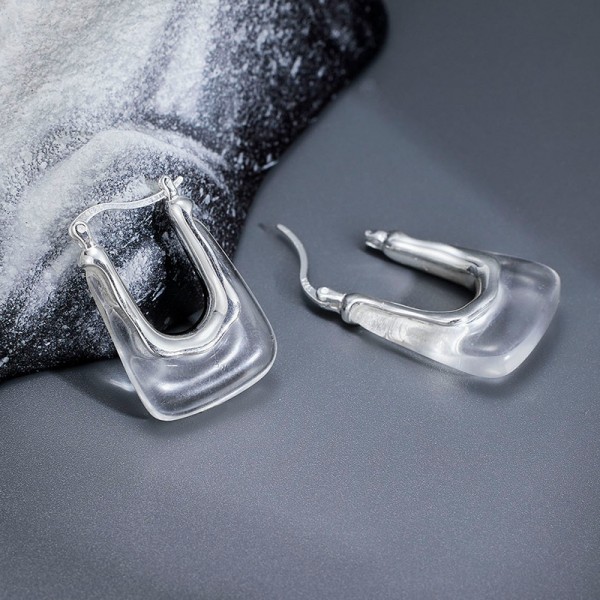 925 Sterling Silver Earring Transparent Handbag Earrings