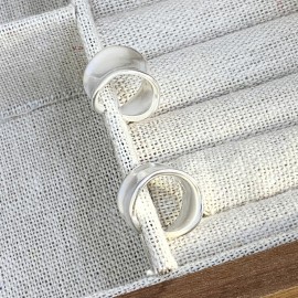 925 Sterling Silver Earring Bright Curved Earrings