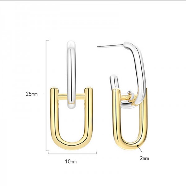 925 Sterling Silver Earring Line Pendant Earrings