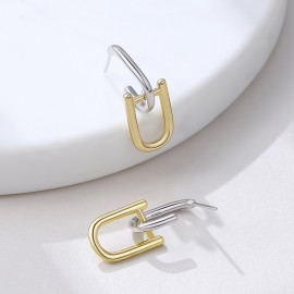 925 Sterling Silver Earring Line Pendant Earrings