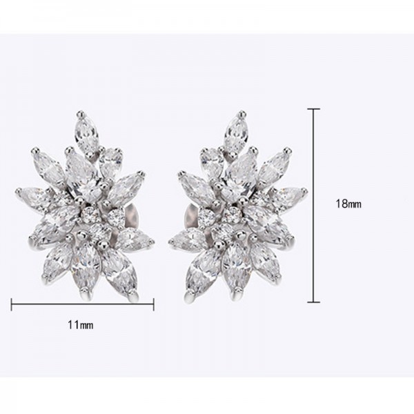 925 Sterling Silver Earring Zircon Ice Crystal Earrings