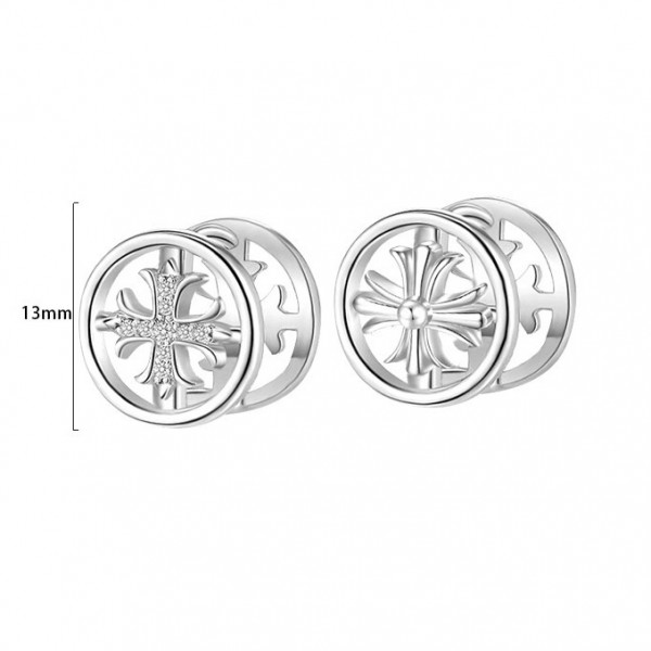 925 Sterling Silver Earring Cross Zircon Earrings