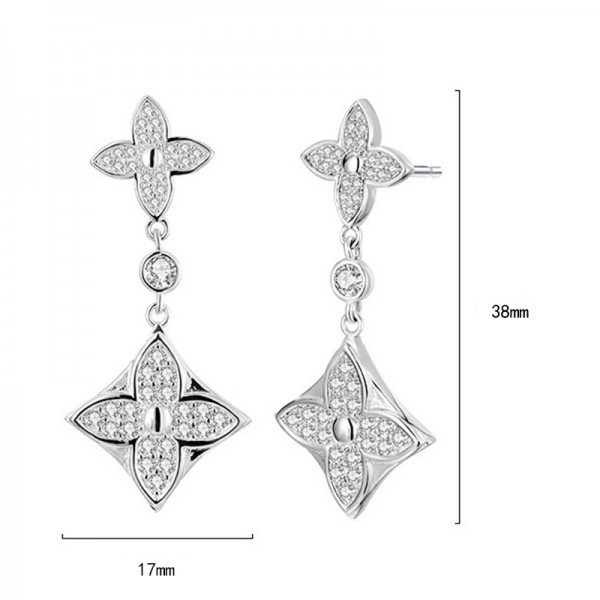 925 Sterling Silver Earring Zircon Pendant Earrings