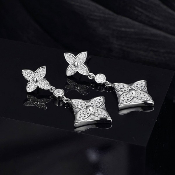 925 Sterling Silver Earring Zircon Pendant Earrings