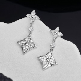 925 Sterling Silver Earring Zircon Pendant Earring...